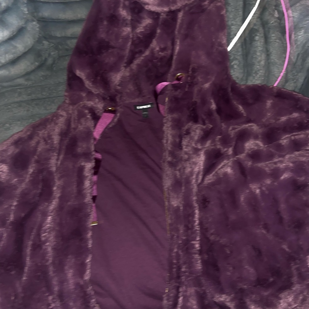 Women's Purple Faux Fur Jacket